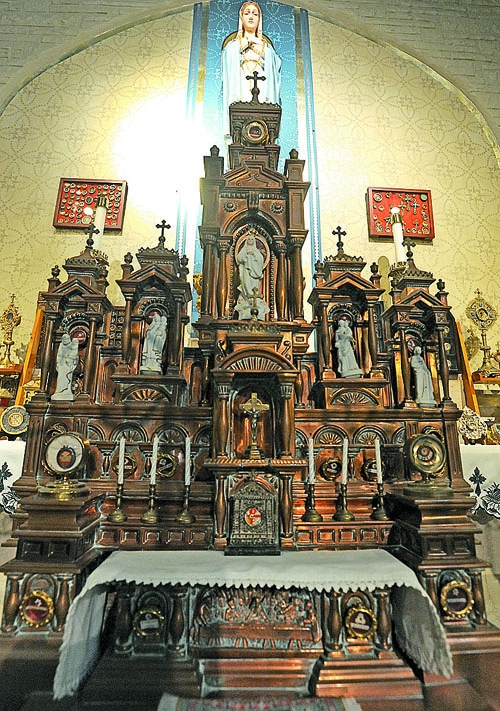 A model of the Church of Assumption housed in the Relic Chapel at St. John Gilbert Church in Cheektowaga. (Dan Cappellazzo/Staff Photographer)